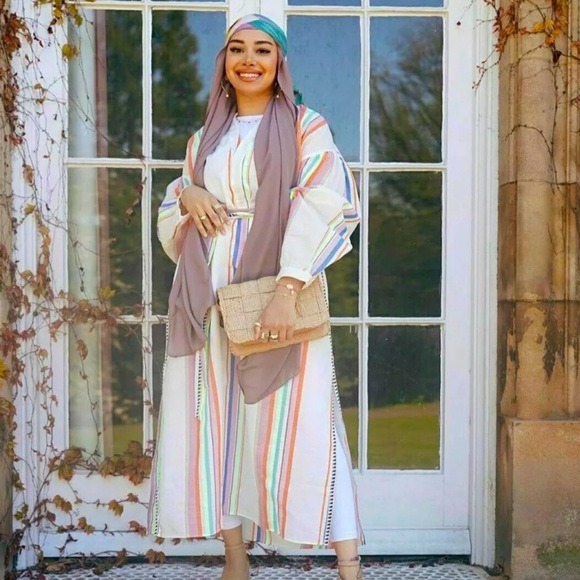 📌 SOLD lemlem x H&M Kaftan Caftan Dress Women’s Large RARE - Picture 5 of 15